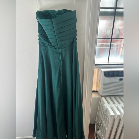 Green Strapless Bridesmaid Dress - Picture 2 of 7